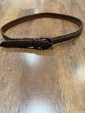 Men's Braided Leather Belt - Brown cowhide